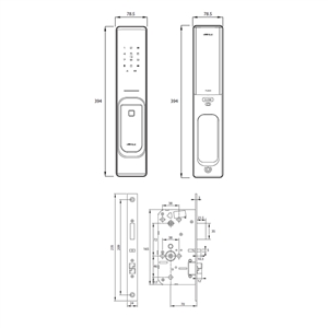 Khóa vân tay Hafele PP8100 912.05.695 (Màu đồng)
